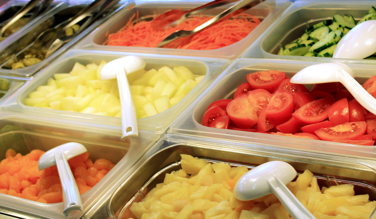 Buffet salad table